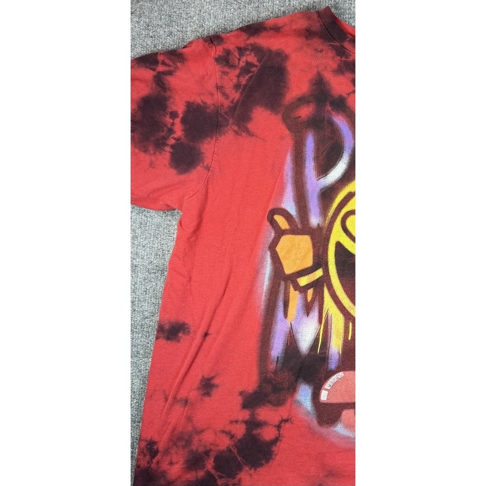 Pac-Man‎ Tie Dye Graphic T Shirt Mens XL Red Black Bandai Namco Streetwear Tee - Picture 3 of 9